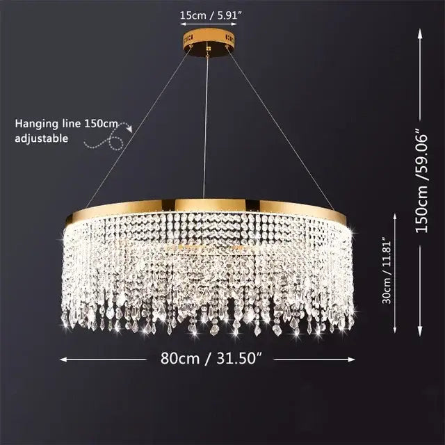 Luxury gold crystal chandelier for dining room