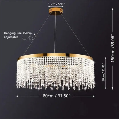 Luxury gold crystal chandelier for dining room