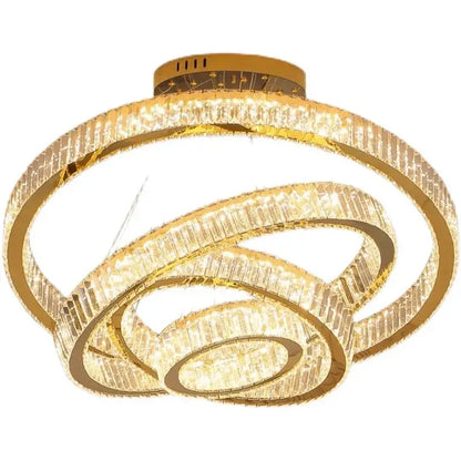 Golden spiral crystal chandelier living room pendant light