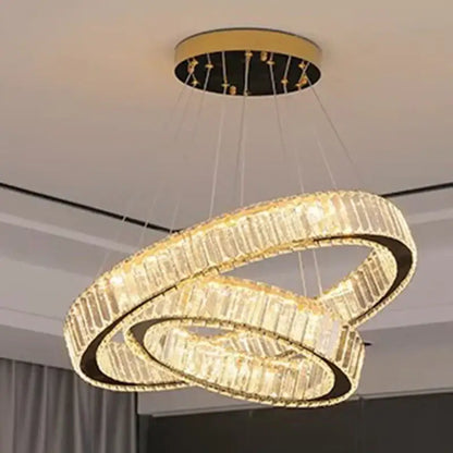 Golden spiral crystal chandelier living room pendant light