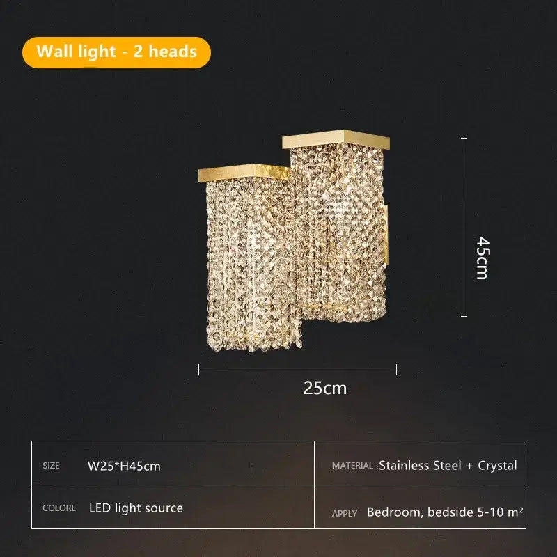 Modern gold crystal chandelier dining room island light