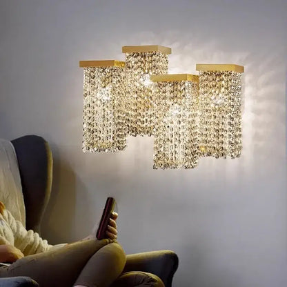 Modern gold crystal chandelier dining room island light