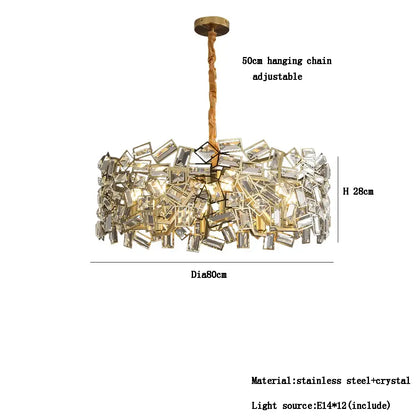 Modern gold crystal chandelier for bedroom decor