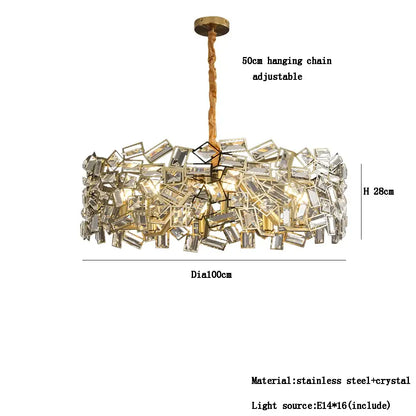 Modern gold crystal chandelier for bedroom decor