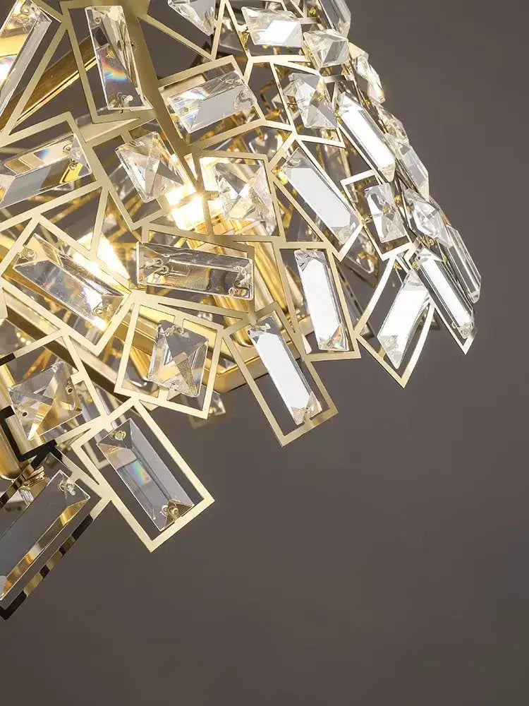 Modern gold crystal chandelier for bedroom decor