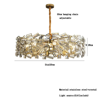 Modern gold crystal chandelier for bedroom decor