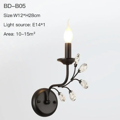 Modern black crystal chandelier living room pendant light