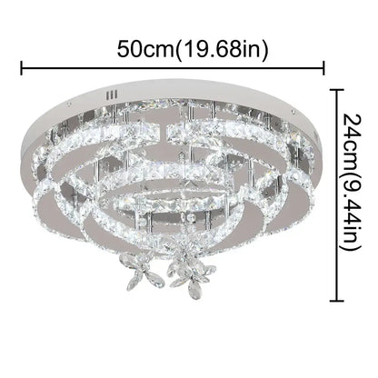 Modern multi tier white crystal chandelier for living room
