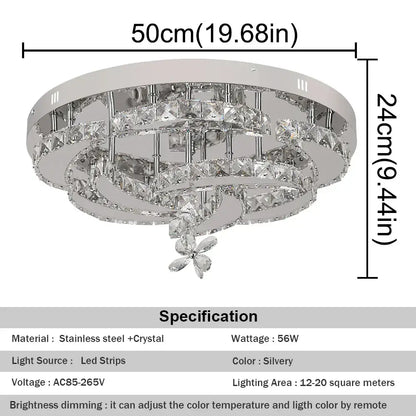 Modern multi tier white crystal chandelier for living room