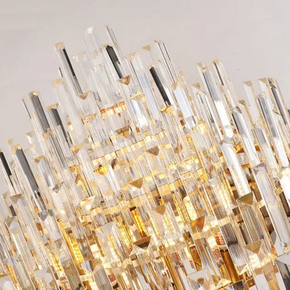 Modern gold crystal chandelier for dining room geometric design