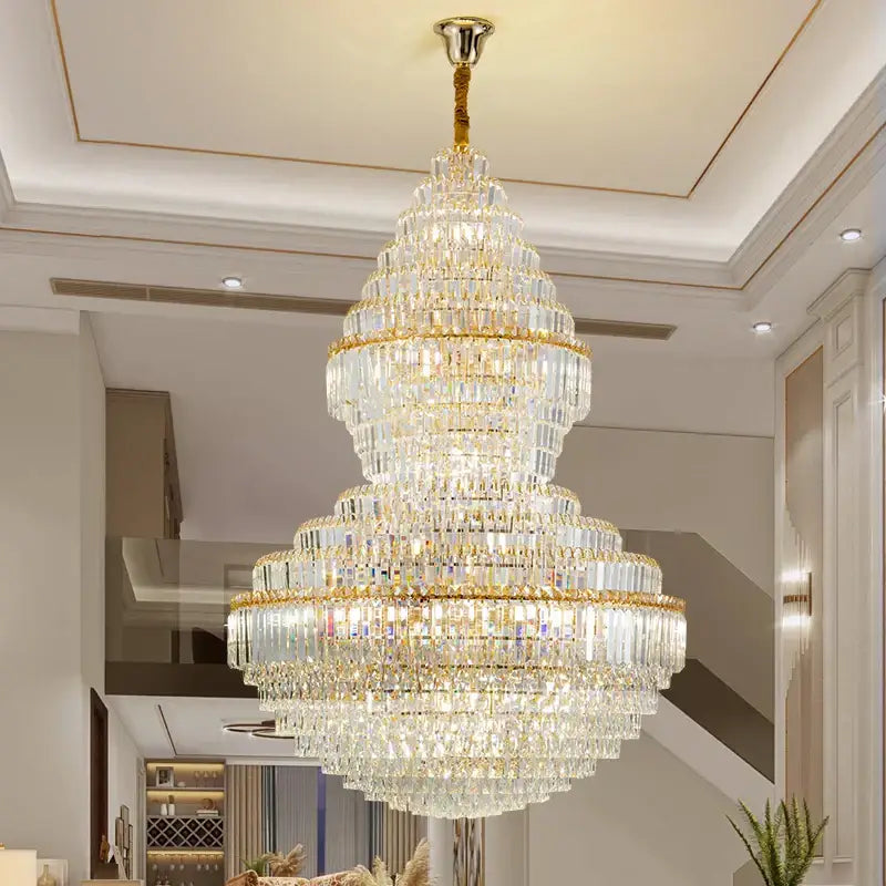 Modern gold crystal chandelier living room lighting