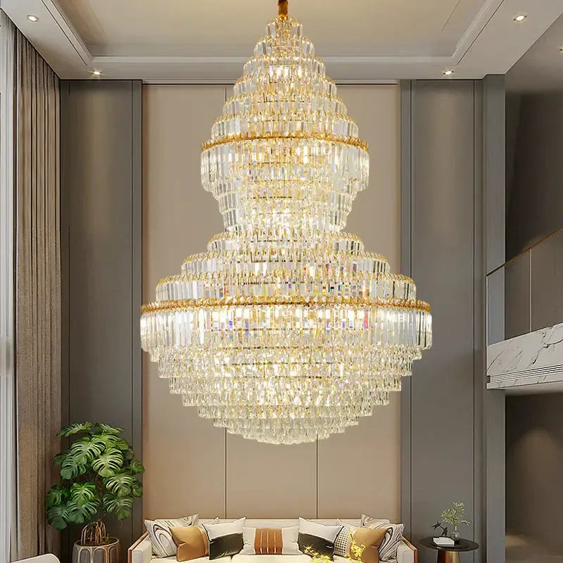 Modern gold crystal chandelier living room lighting