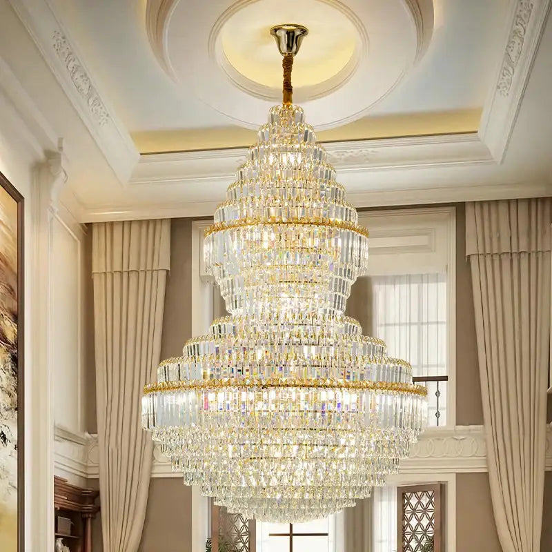 Modern gold crystal chandelier living room lighting