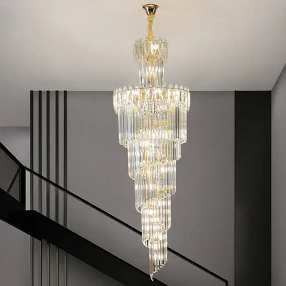 Modern gold luxury crystal chandelier for villa hall