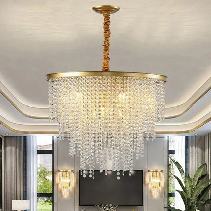 Modern gold crystal chandelier for dining room
