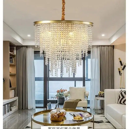 Modern gold crystal chandelier for dining room