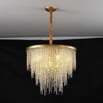 Modern gold crystal chandelier for dining room