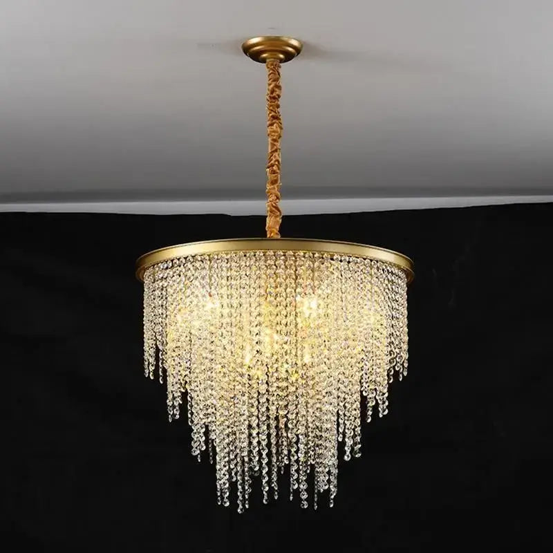 Modern gold crystal chandelier for dining room