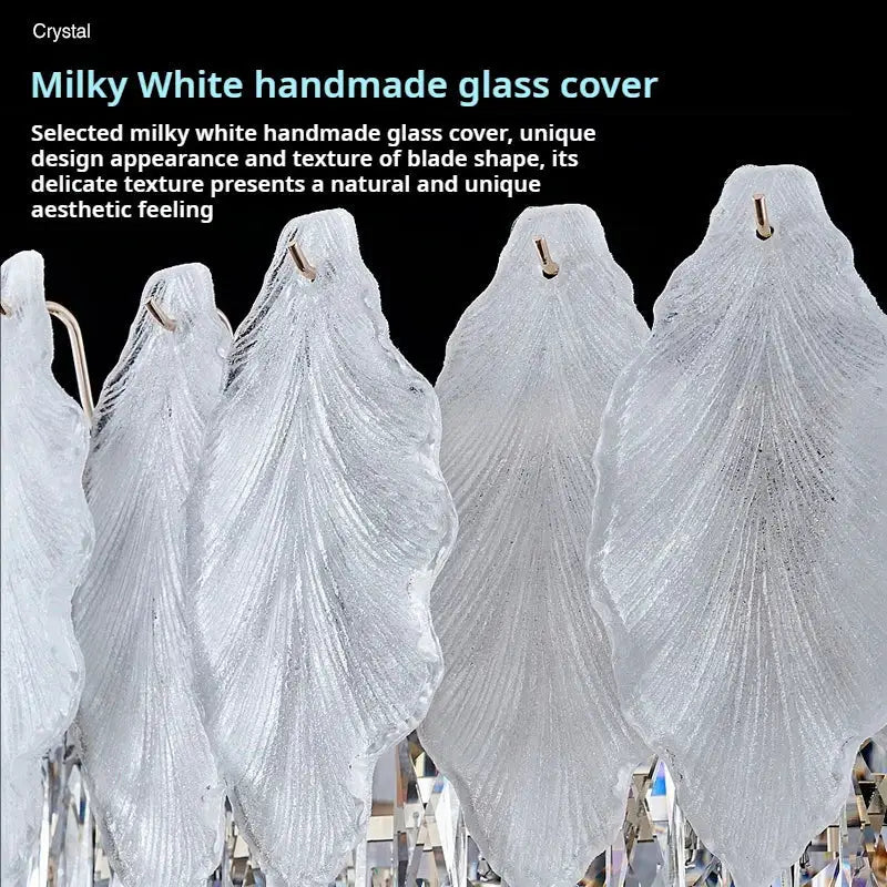 White feather crystal chandelier for living room