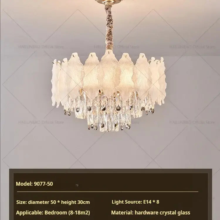 White feather crystal chandelier for living room