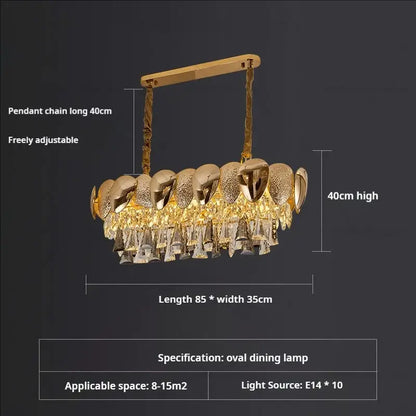 Modern gold crystal chandelier for dining room sphere design