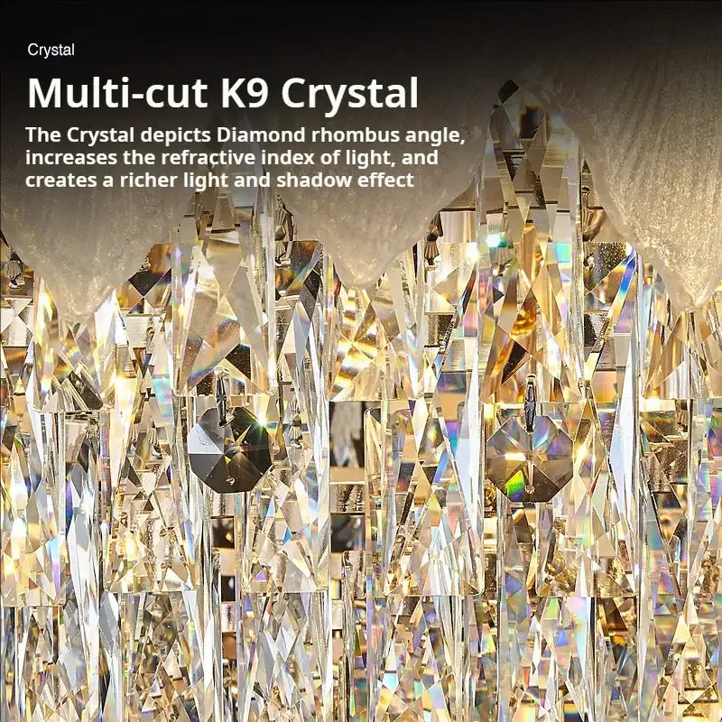 White feather crystal chandelier for living room