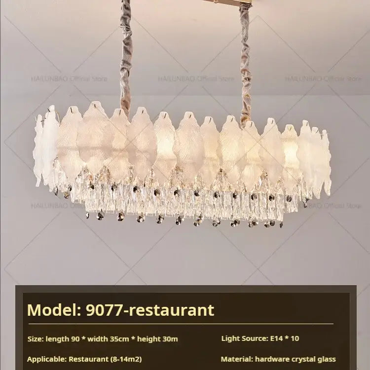 White feather crystal chandelier for living room