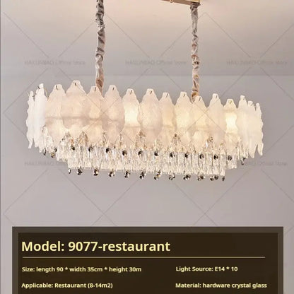 White feather crystal chandelier for living room