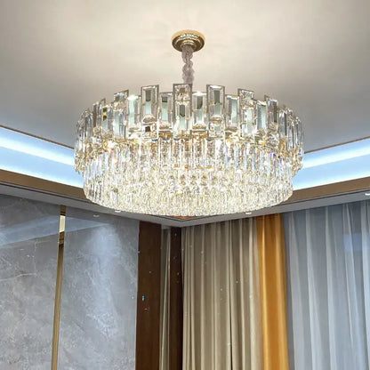 Modern black crystal chandelier for living room