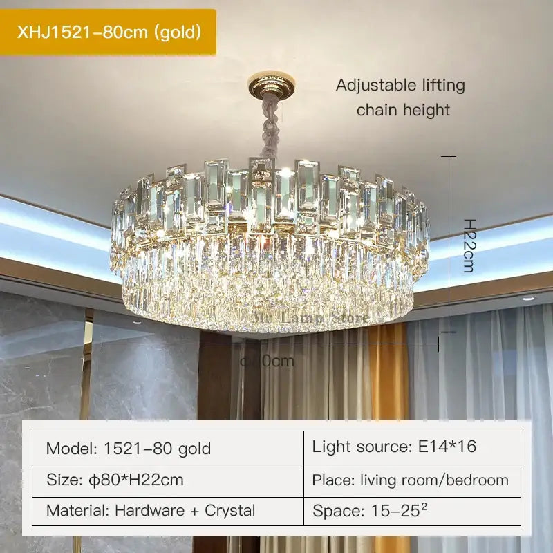 Modern black crystal chandelier for living room