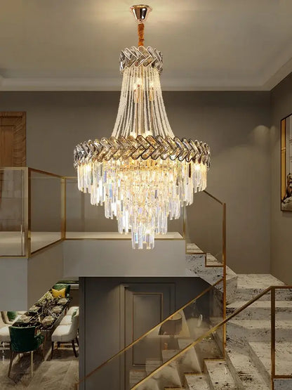 Modern gold luxury crystal chandelier living room light