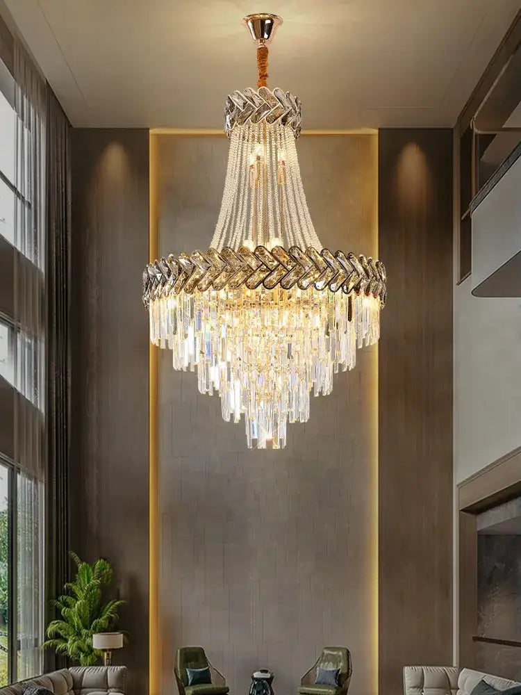 Modern gold luxury crystal chandelier living room light