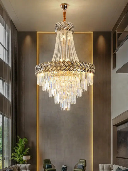 Modern gold luxury crystal chandelier living room light
