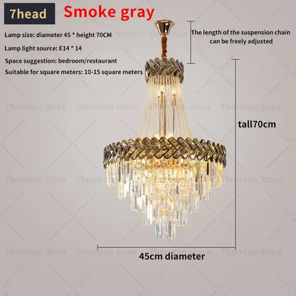 Modern gold luxury crystal chandelier living room light