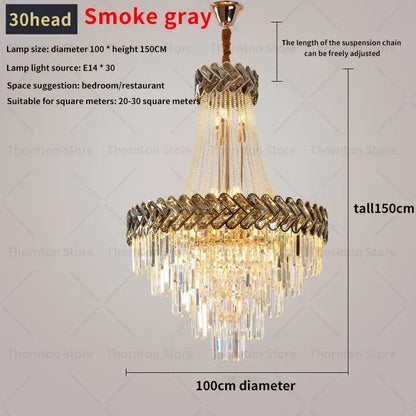 Modern gold luxury crystal chandelier living room light