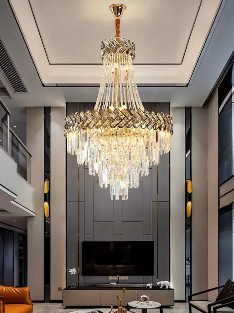 Modern gold luxury crystal chandelier living room light