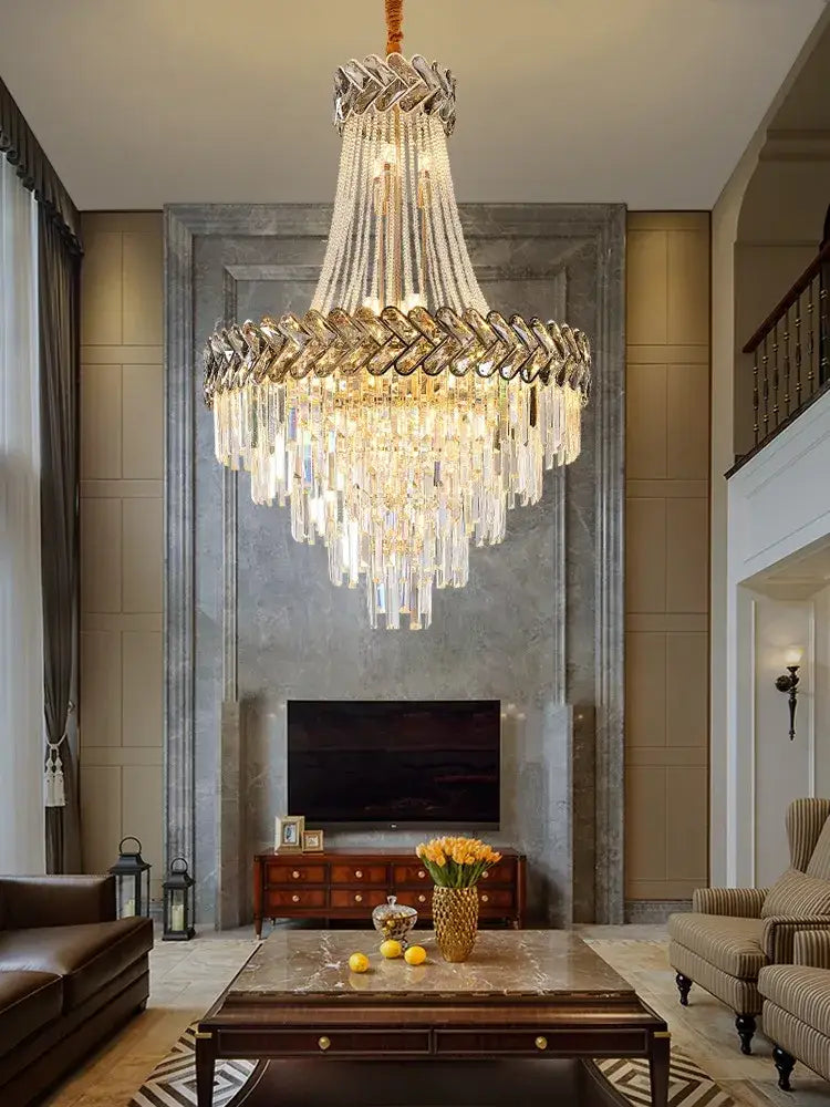 Modern gold luxury crystal chandelier living room light