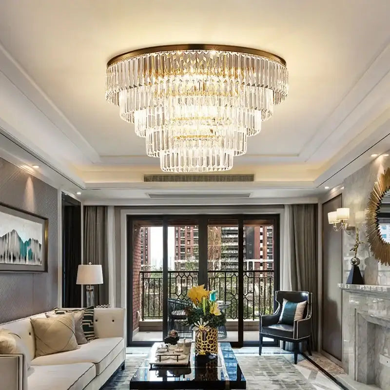 Modern gold crystal chandelier for dining room