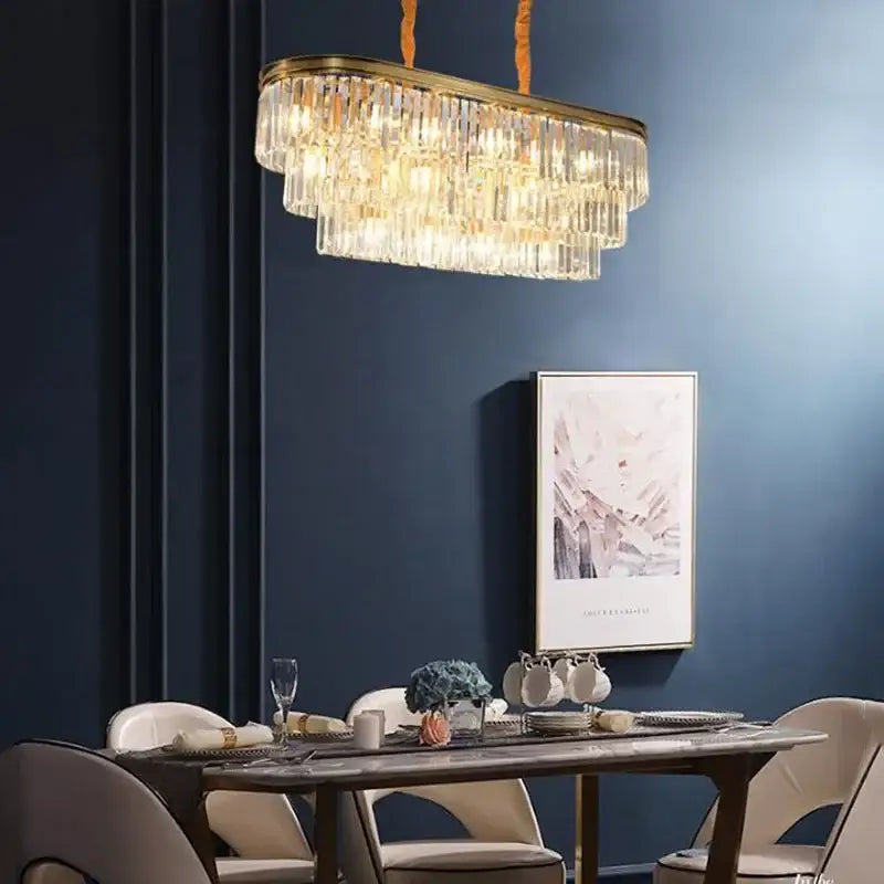 Modern gold crystal chandelier for dining room