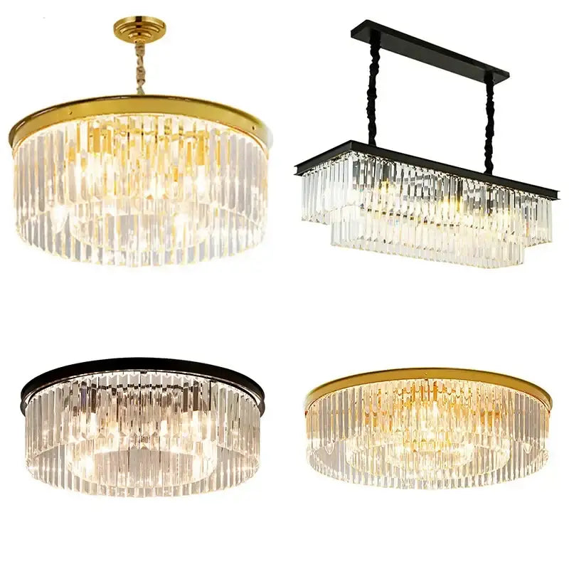 Modern gold crystal chandelier for dining room
