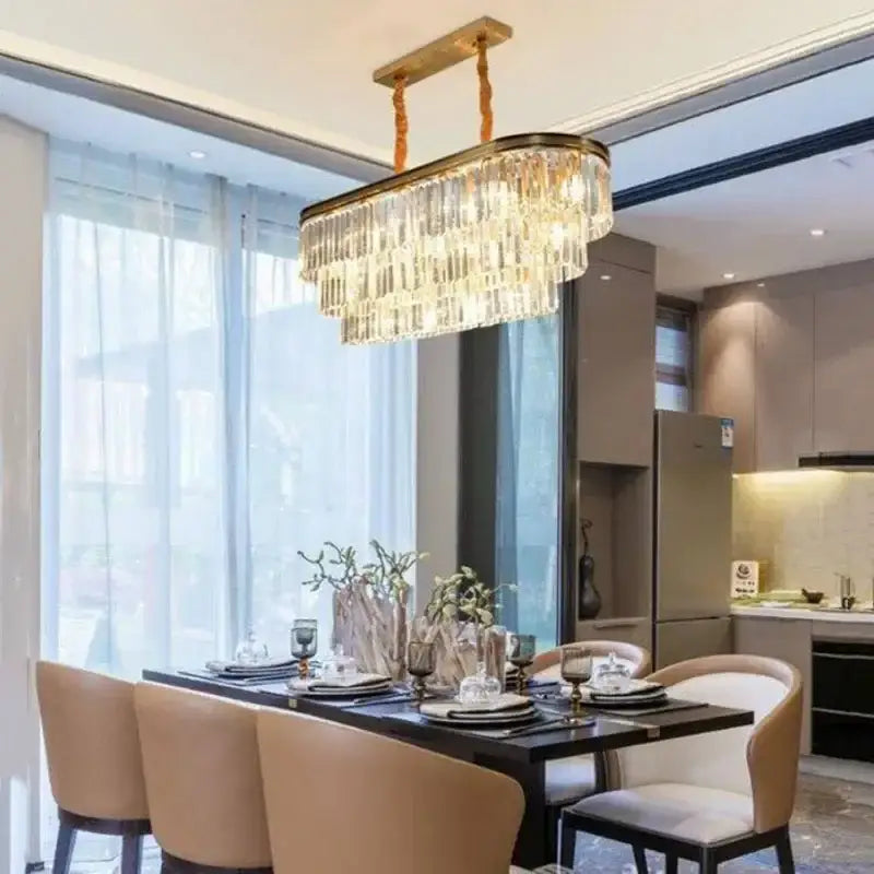 Modern gold crystal chandelier for dining room