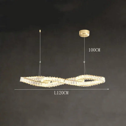 Modern golden infinity crystal chandelier dining room pendant light