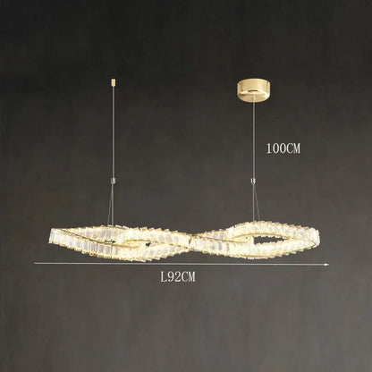 Modern golden infinity crystal chandelier dining room pendant light
