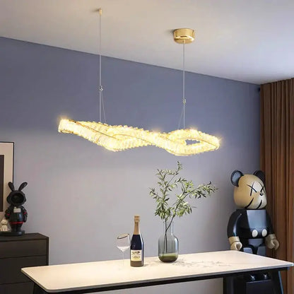 Modern golden infinity crystal chandelier dining room pendant light
