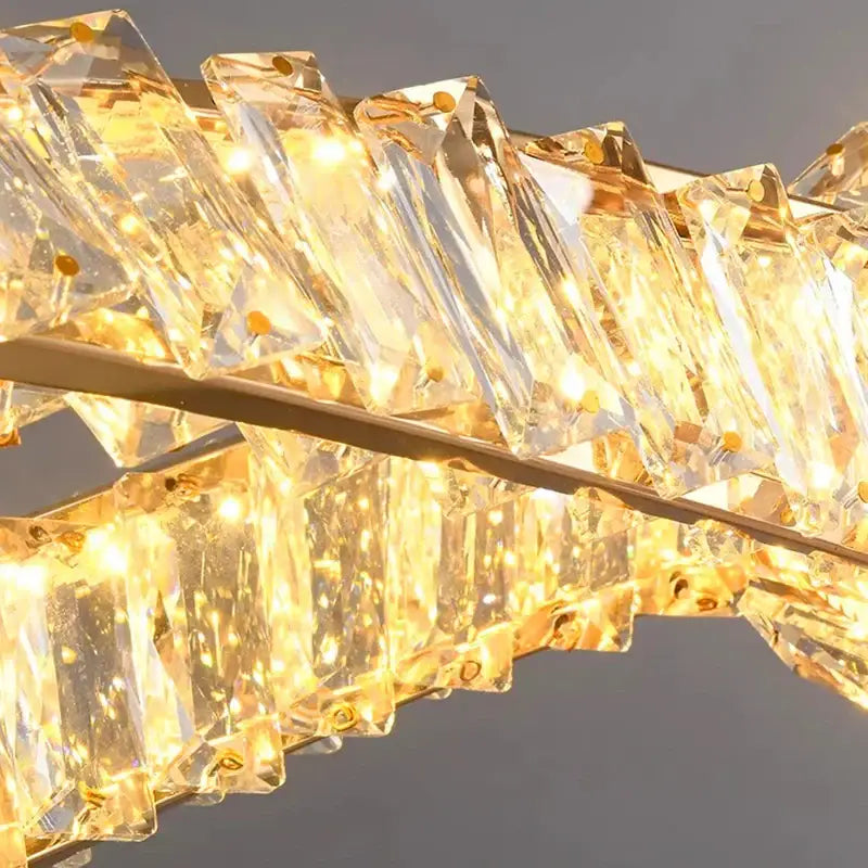 Modern golden infinity crystal chandelier dining room pendant light
