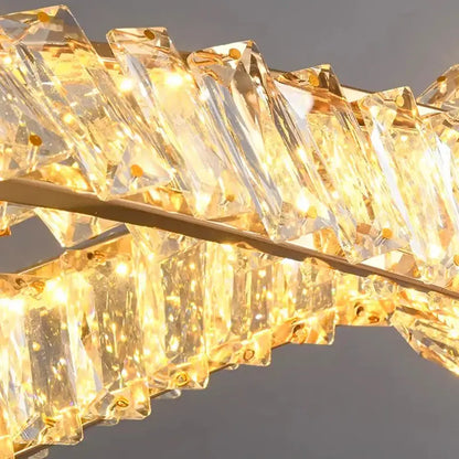 Modern golden infinity crystal chandelier dining room pendant light