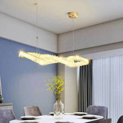 Modern golden infinity crystal chandelier dining room pendant light