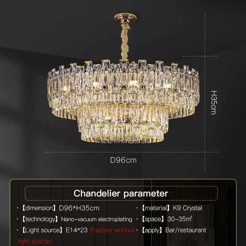 Modern gold crystal chandelier for living room