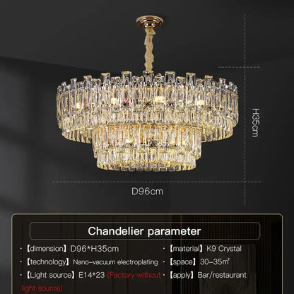 Modern gold crystal chandelier for living room