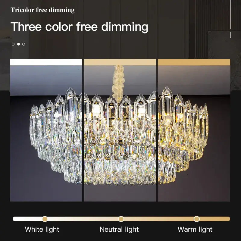 Modern gold crystal chandelier for living room